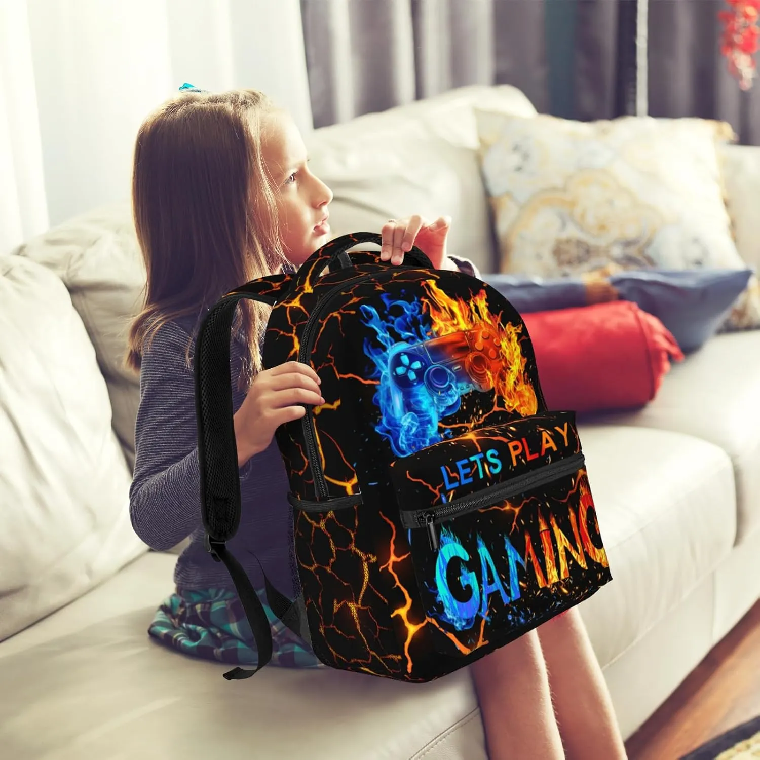 Cool School Backpack For Boys Gaming Boys Backpack Game Travel Laptop Backpack Video Game Backpack For Kids Children Teens