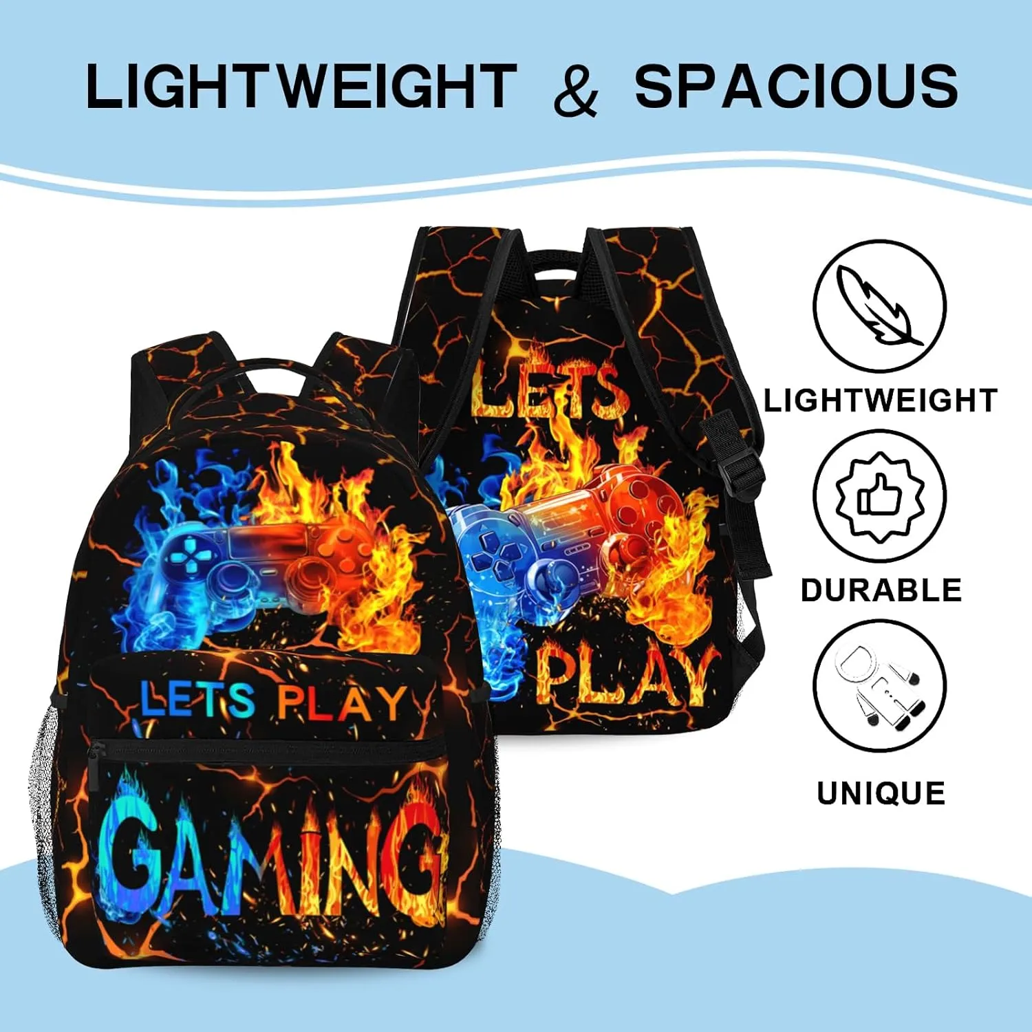 Cool School Backpack For Boys Gaming Boys Backpack Game Travel Laptop Backpack Video Game Backpack For Kids Children Teens
