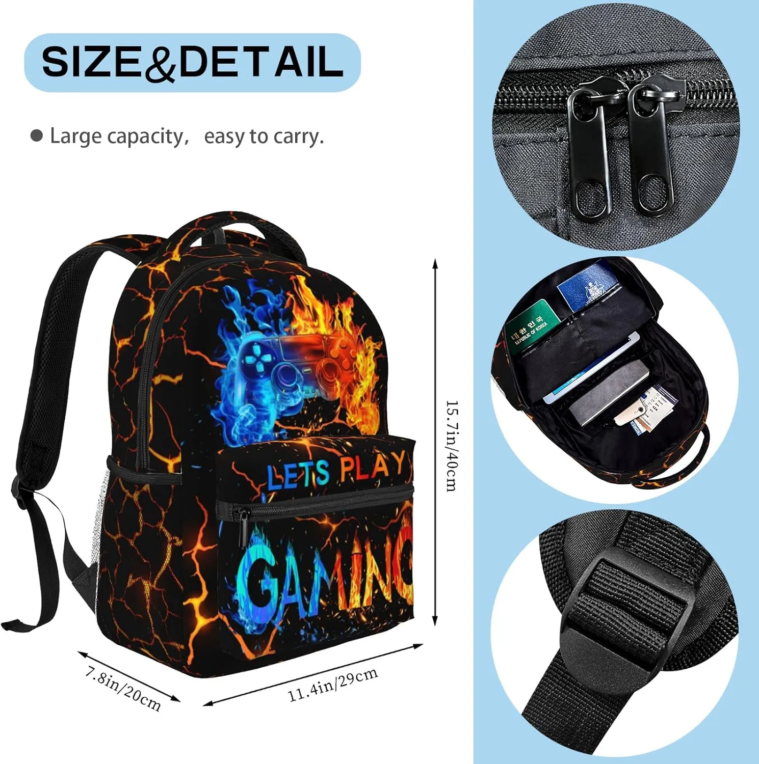 Cool School Backpack For Boys Gaming Boys Backpack Game Travel Laptop Backpack Video Game Backpack For Kids Children Teens