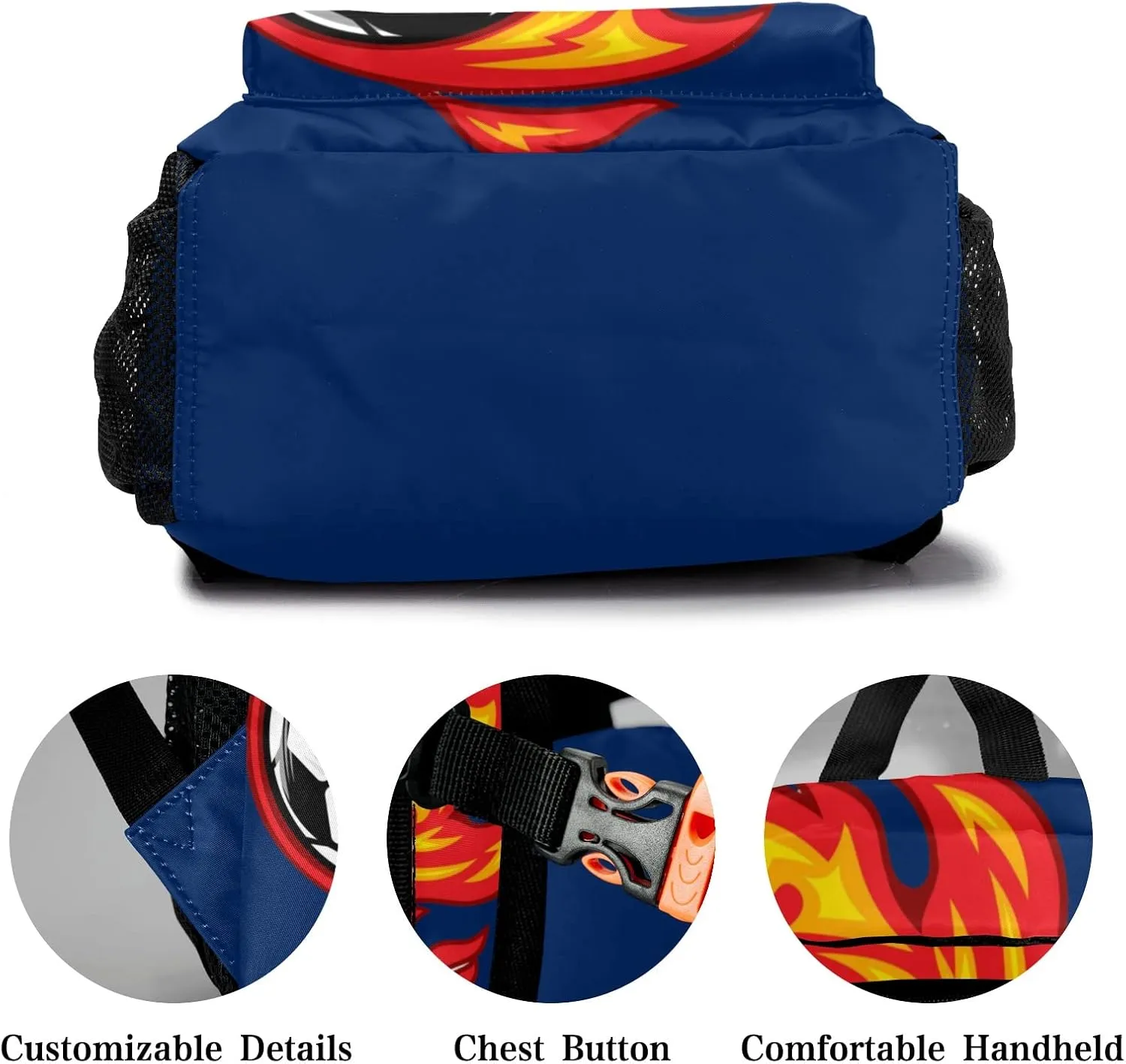 Cool Soccer on Fire Personalized Kids School Backpack Custom for Boys Girls Primary Daypack School Bookbag Travel Bag