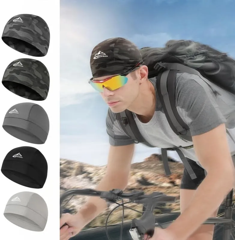 Cooling Skull Cap Helmet Liner for Men Women UV Sun Protection Beanie Head Wrap Sweat Wicking Bicycle Cycling Running Hat