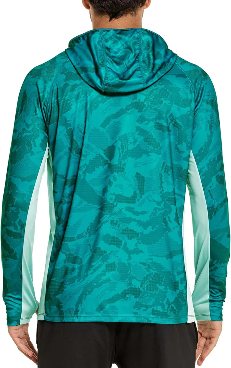 COOrun Men's Hooded Sun Shirts with Mask Fishing Shirts for Men Long Sleeve UPF 50 Rash Guards Cooling Hoodies Hiking Shirts