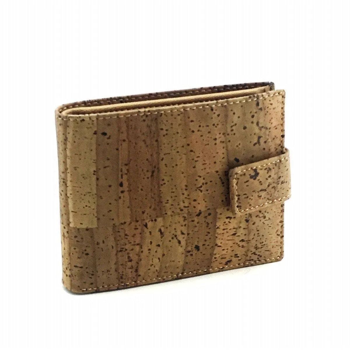 Cork Wallet for Men Vegan Leather Wallet with Clasp for Him in Taco