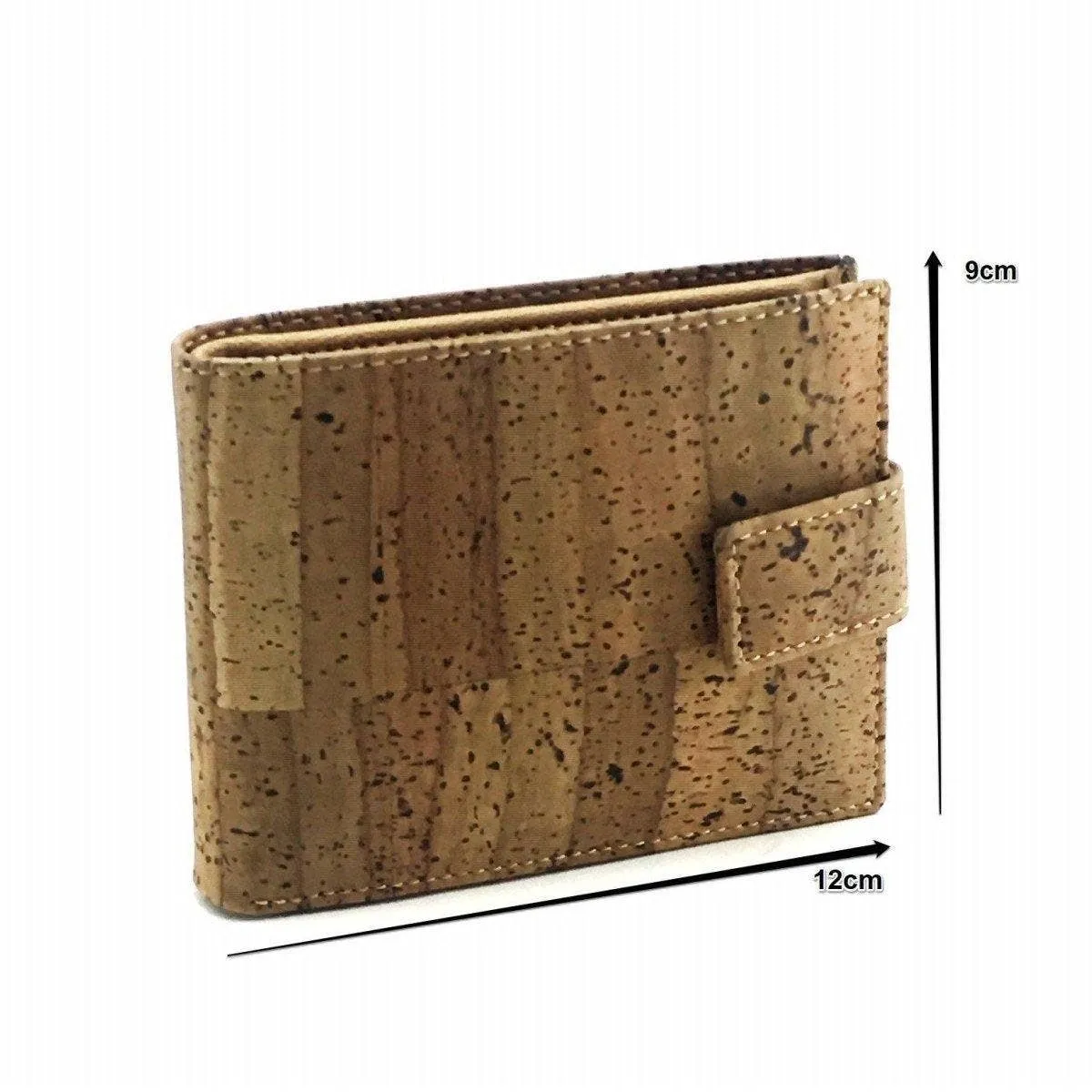 Cork Wallet for Men Vegan Leather Wallet with Clasp for Him in Taco