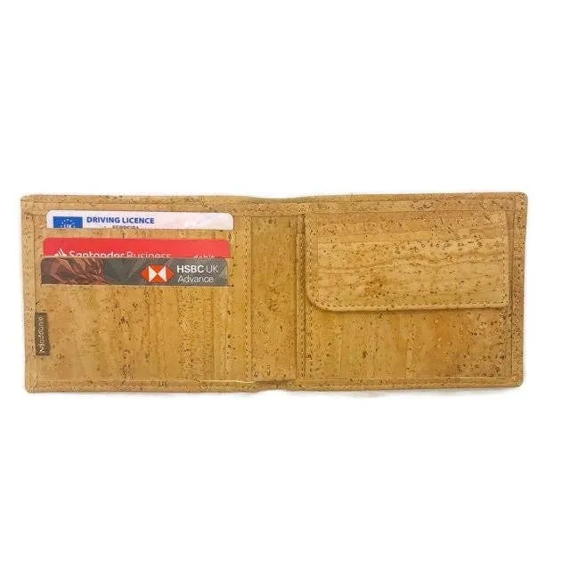 Cork Wallet for Men Vegan Wallet for Him in Natural