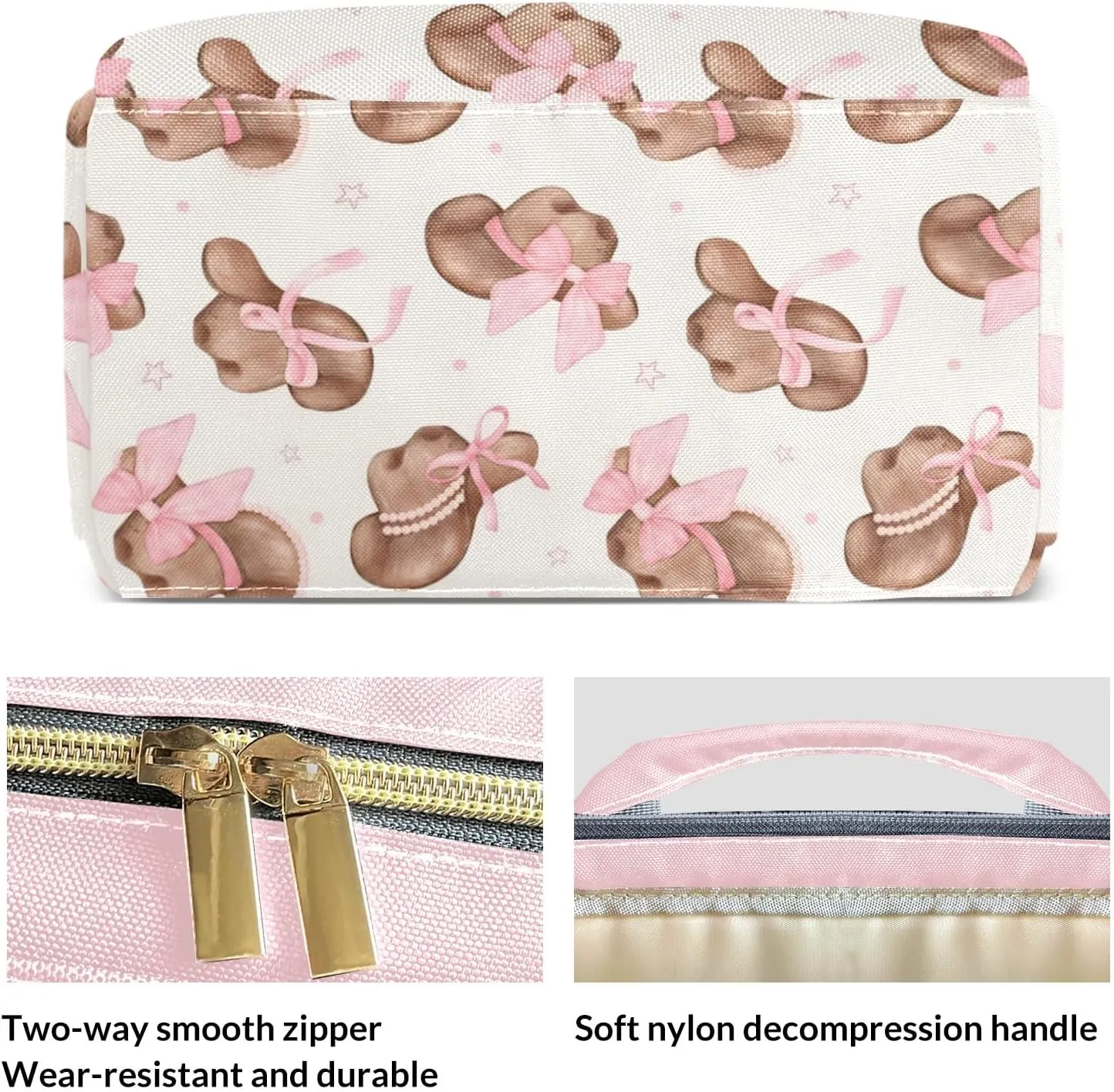 Cowgirl Hats Western Personalized Large Capacity Diaper Bags,Custom Name Backpack Casual Daypack Bag Nappy Bag Gifts