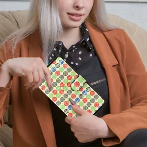 Cream Fengshui Symbols Long Flap Wallet