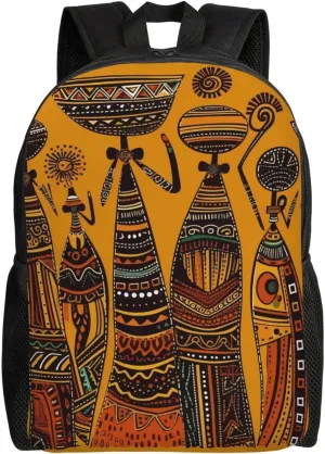 Creative African Culture Travel Backpack Waterproof Lightweight Casual Daypack Classic Cute Laptop Bag For Women Men
