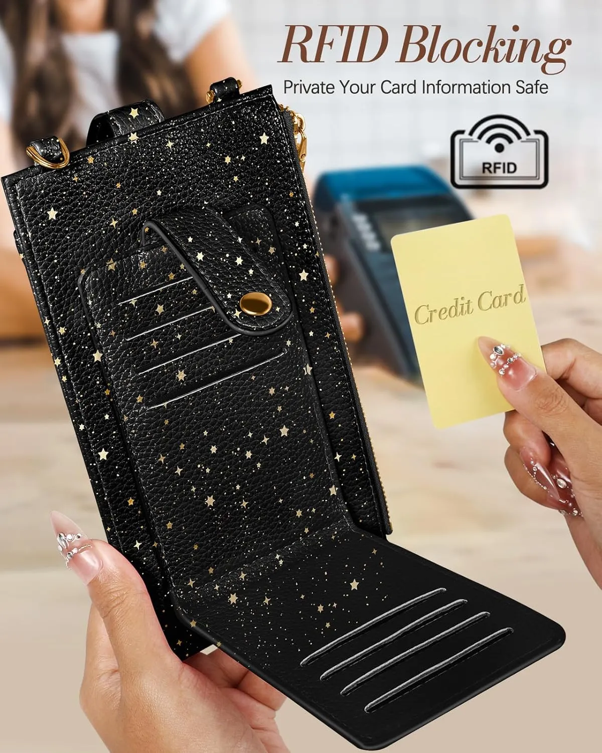 Crossbody Bags for Women - Leather Cellphone Phone Purse Wallet Cute Designer Cross Body Bag with Card Slots