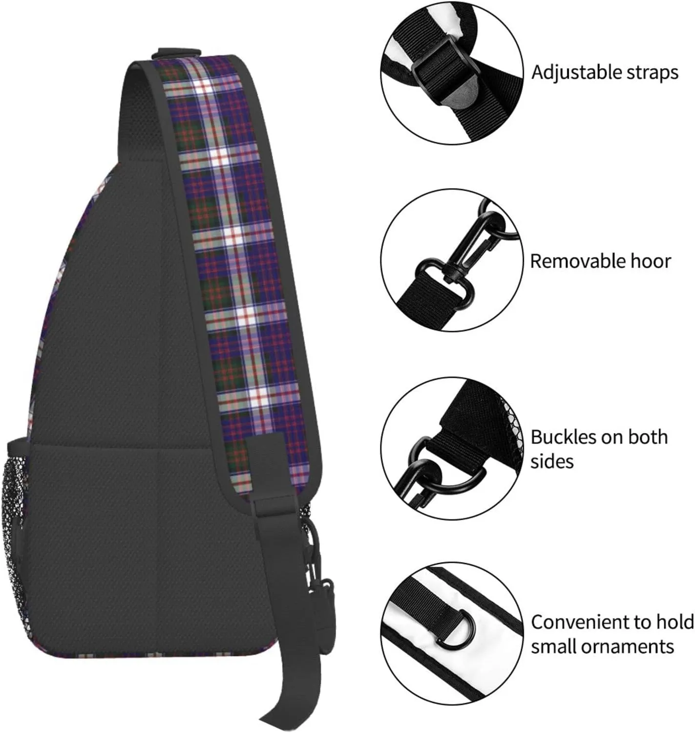 Crossbody Sling Backpack Clan MacDonald Dress Modern Tartan Shoulder Chest Bag Daypack for Traveling Sport