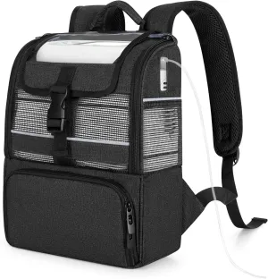 CURMIO Portable Oxygen Concentrator Backpack Compatible with Rhythm Healthcare P2/P2-E6/P2-E7, POC Travel Bag with Breathable Mesh Panels, Bottom Pocket for Charger, Cannula and Battery, Bag Only