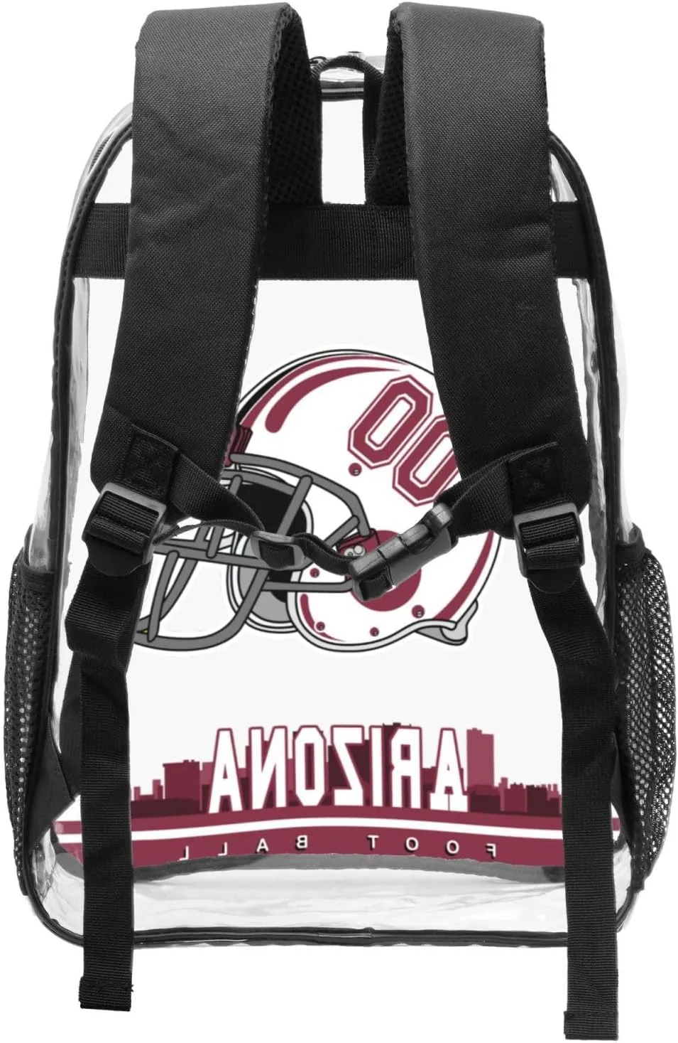 Custom Arizona Backpack Personalized Clear Backpack With Name And Number，Large Capacity Transparent Laptop Bag Football Style Casual Daypack Gifts For Men Women Fans