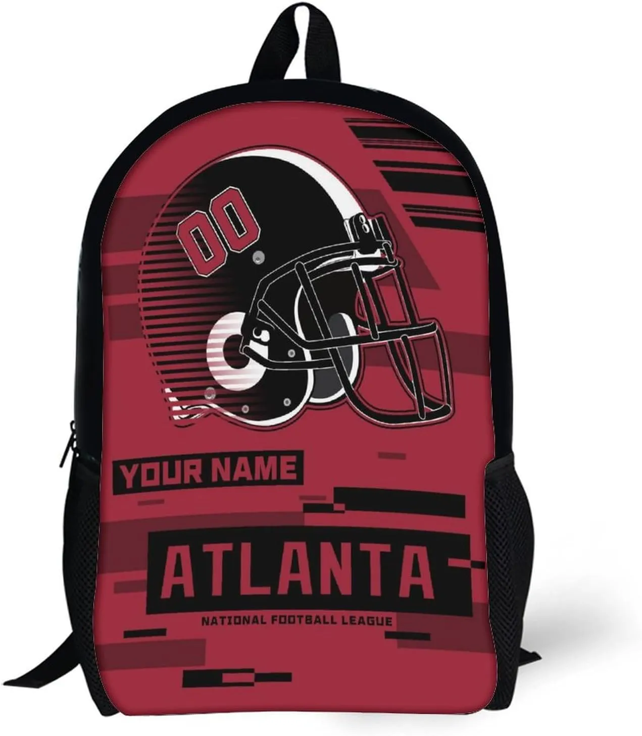 Custom Atlanta Backpack Personalized Name Number 17 Inch Laptop Shoulder Bag Fan Gift for Boy Girl Men Women
