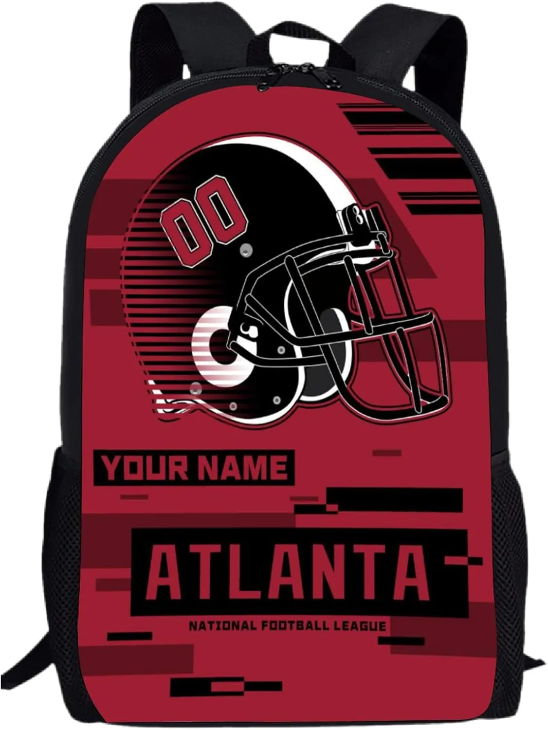 Custom Atlanta Backpack Personalized Name Number 17 Inch Laptop Shoulder Bag Fan Gift for Boy Girl Men Women