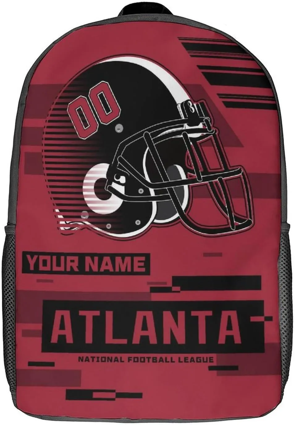 Custom Atlanta Backpack Personalized Name Number 17 Inch Laptop Shoulder Bag Fan Gift for Boy Girl Men Women