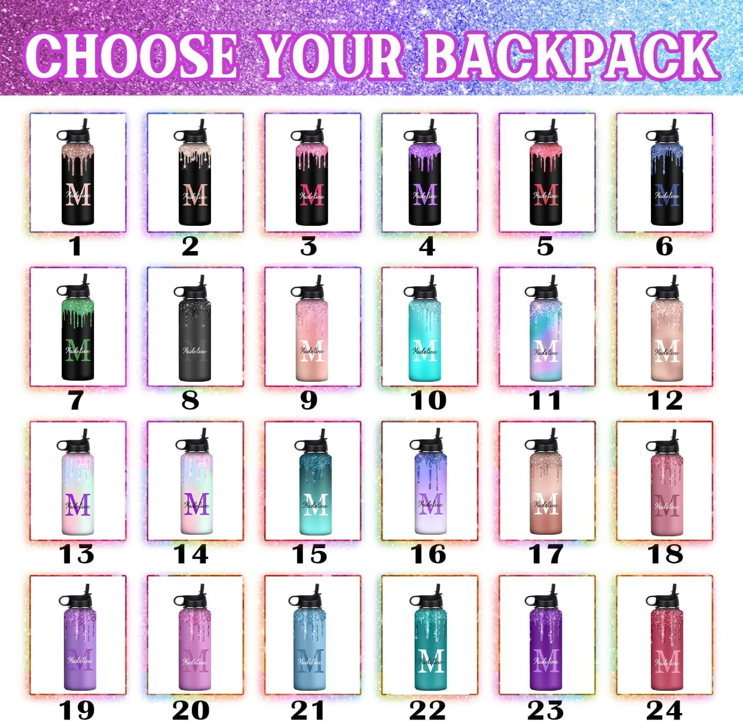 Custom Casual Unisex Bags Backpack with Name Multi Color Custom Backpack for Kids School Backpack for Girls for Back to School Camping Travel