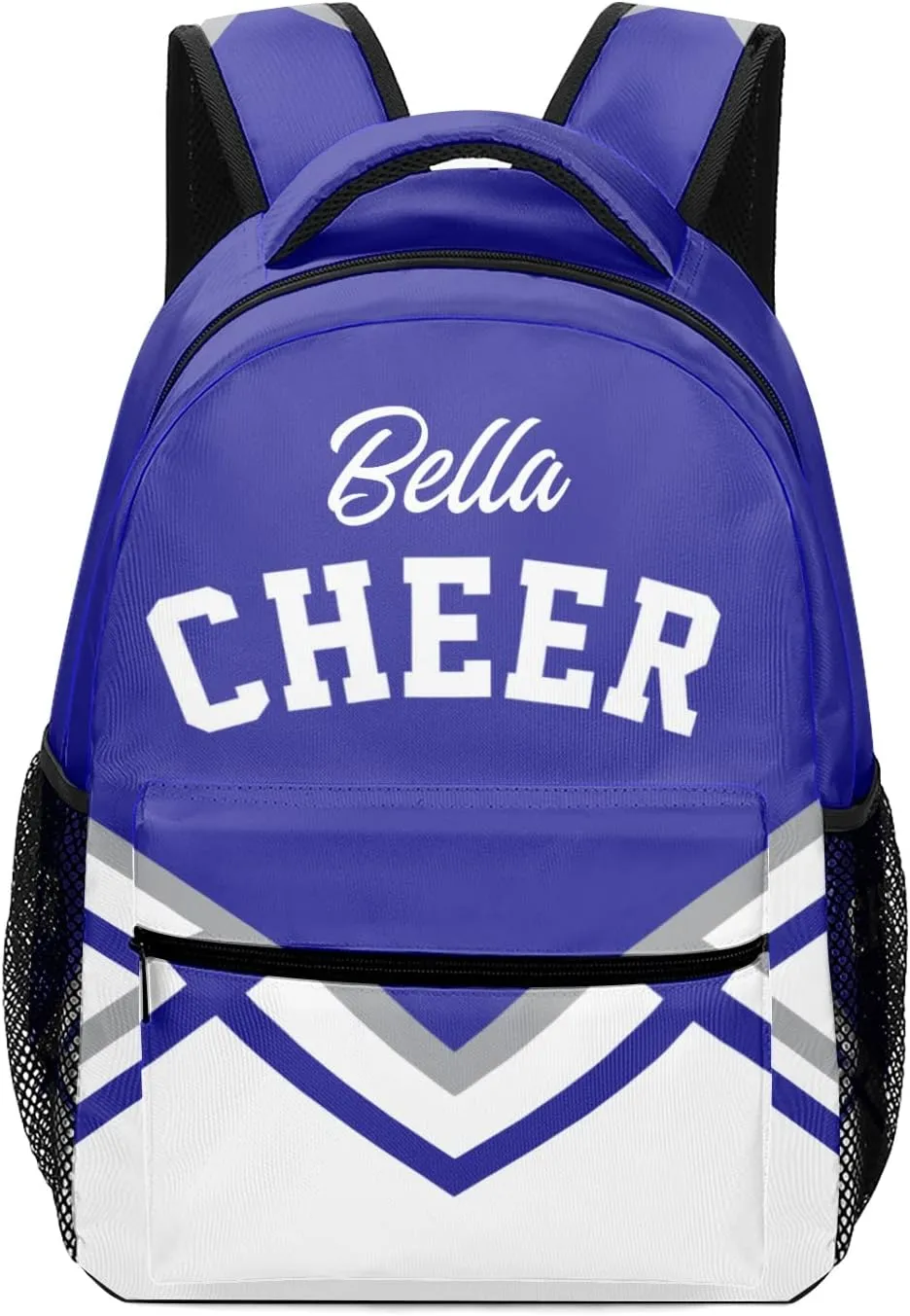Custom Cheerleaders Blue White Backpack Personalized Name Causual Daypack for Sport Camping