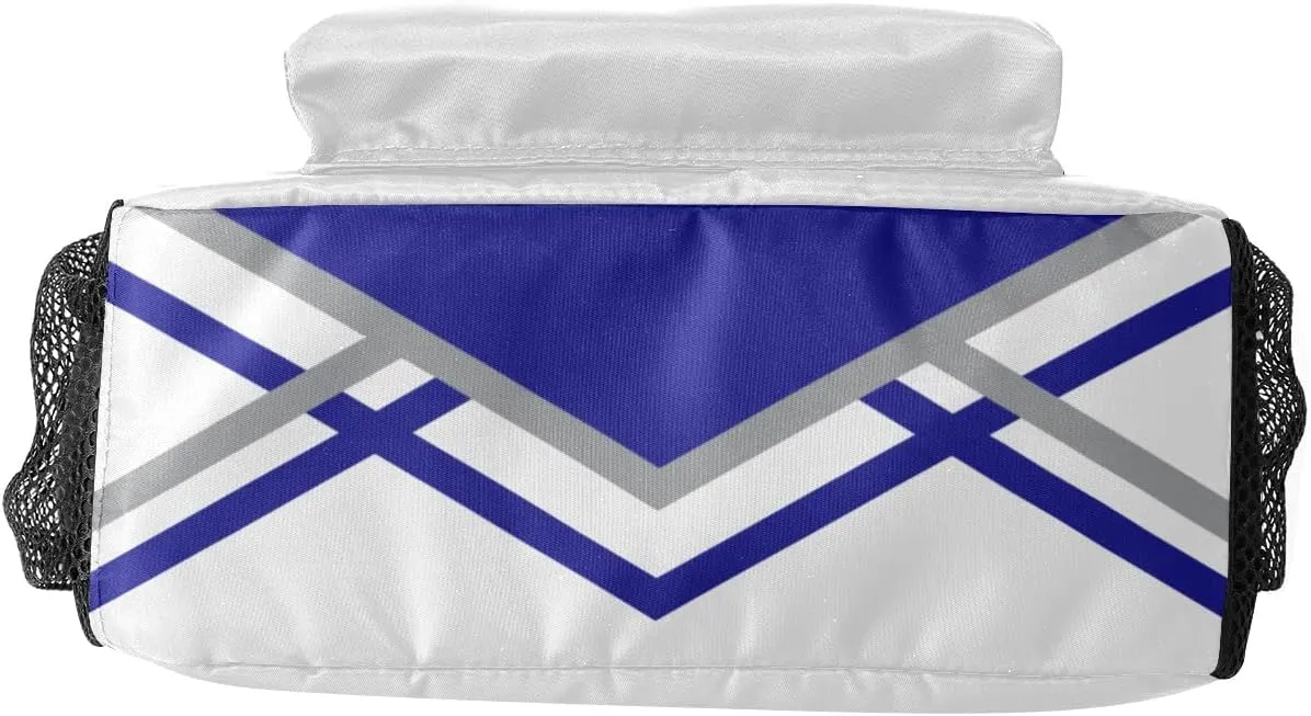 Custom Cheerleaders Blue White Backpack Personalized Name Causual Daypack for Sport Camping