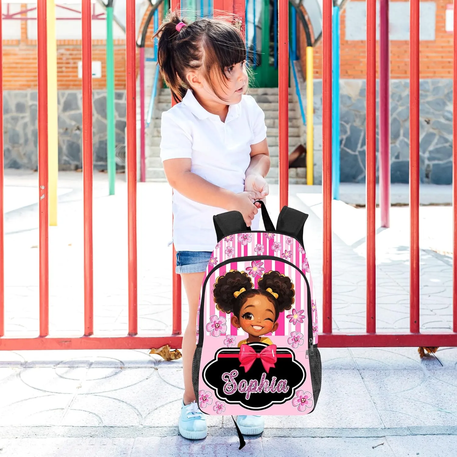 Custom Kids Backpack for Toddler Teen Girls Personalized School Backpack Daypacks with Name Customized Elementary BookBags School Bag for Students Back to School Gift for Daughter Niece Children