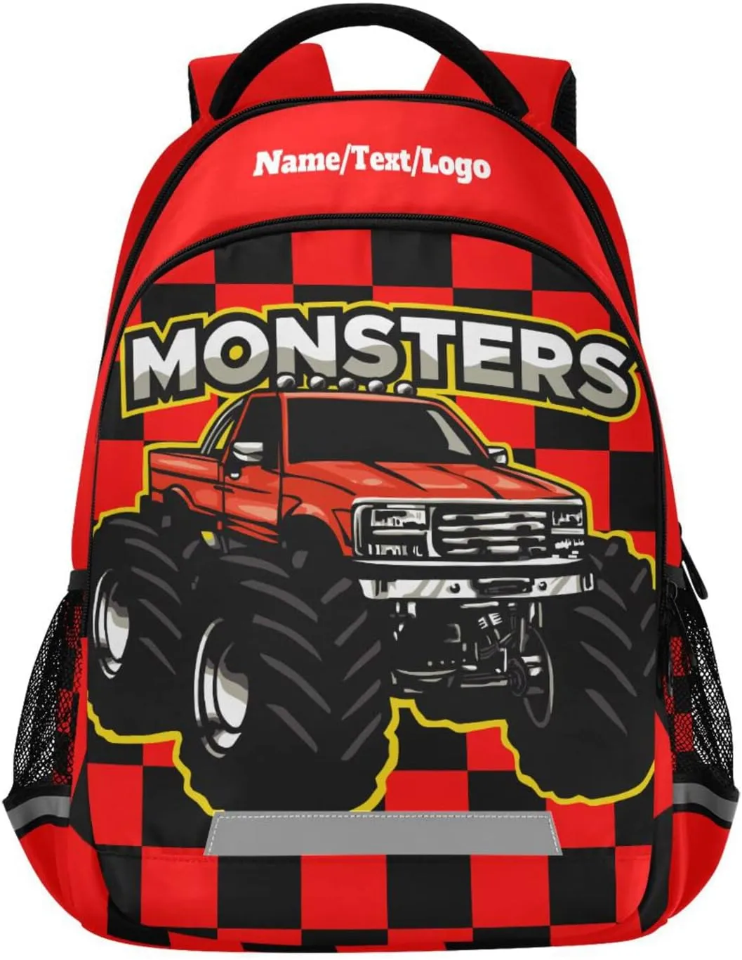 Custom Personalized Monster Truck Backpack for Boys Girls School Backpack Kids Backpack Bookbag Elementary School Bag