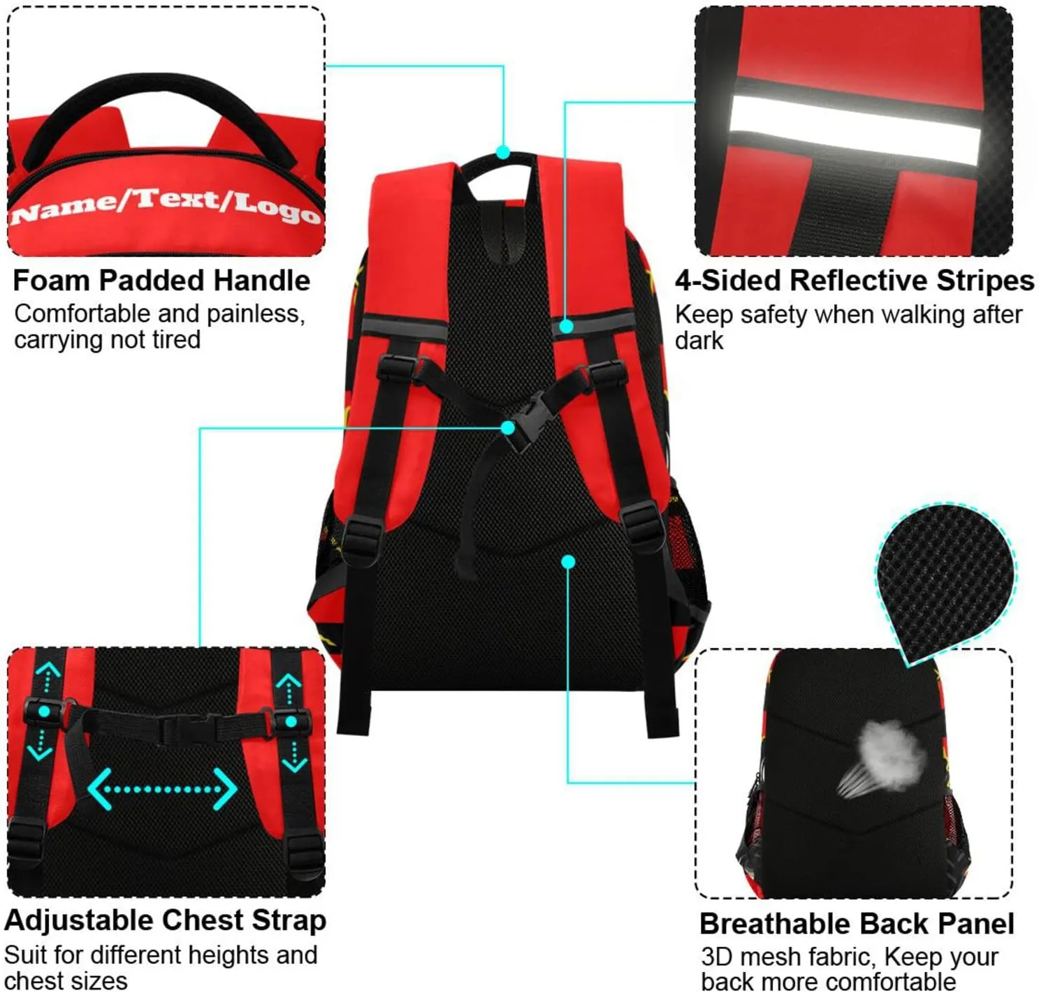 Custom Personalized Monster Truck Backpack for Boys Girls School Backpack Kids Backpack Bookbag Elementary School Bag
