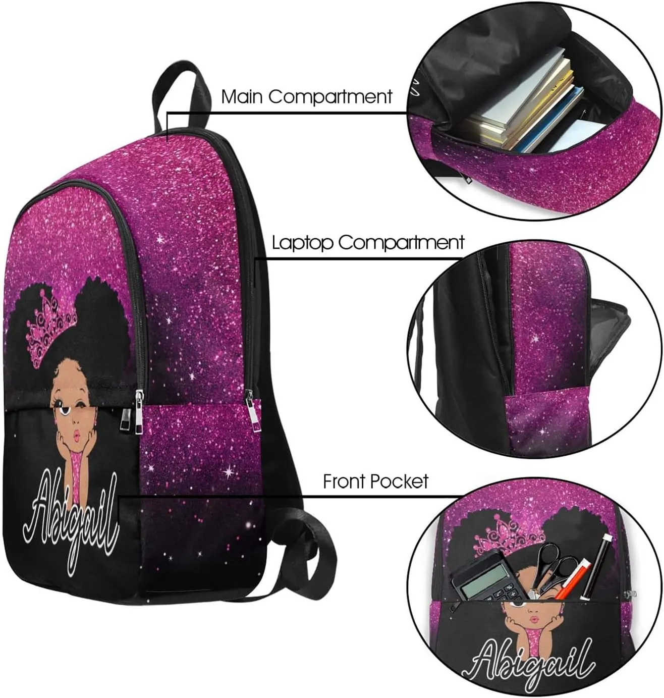 Customized Backpack and Lunch Bag Sets Backpack Set with Name Multi Color Personalized Backpack for Daughter Son School Bag for Travel, Work and School
