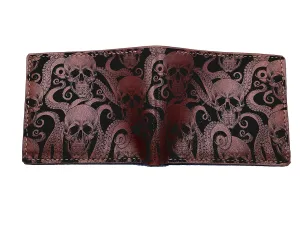 Customized octopus skull pattern wallet, leather men's wallet, horror gift for him, halloween gift ideas for men