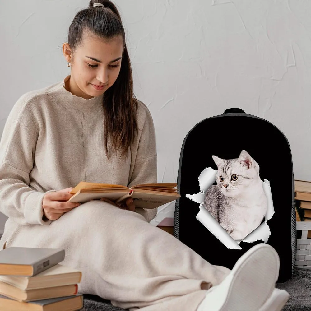 Cute Australian Shepherd Australian Cattle Dog Backpack Daypack Lovely Dog Print Bookbag Laptop Bag For Work Travel Hiking 17 Inch Black Lightweight