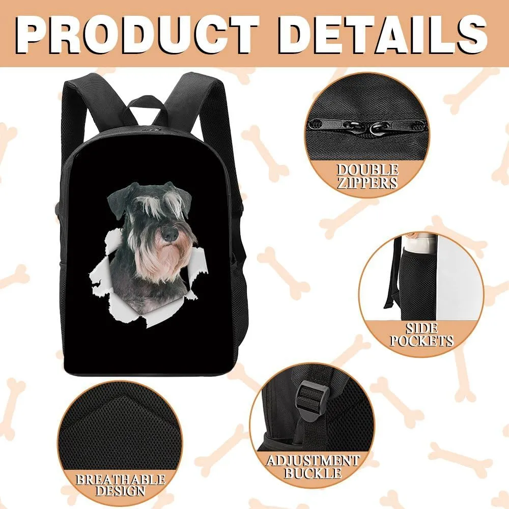 Cute Australian Shepherd Australian Cattle Dog Backpack Daypack Lovely Dog Print Bookbag Laptop Bag For Work Travel Hiking 17 Inch Black Lightweight