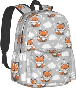 Cute Baby Fox Multipurpose School Bag Bookbag for Teenage Boys Girls Daily Backpack