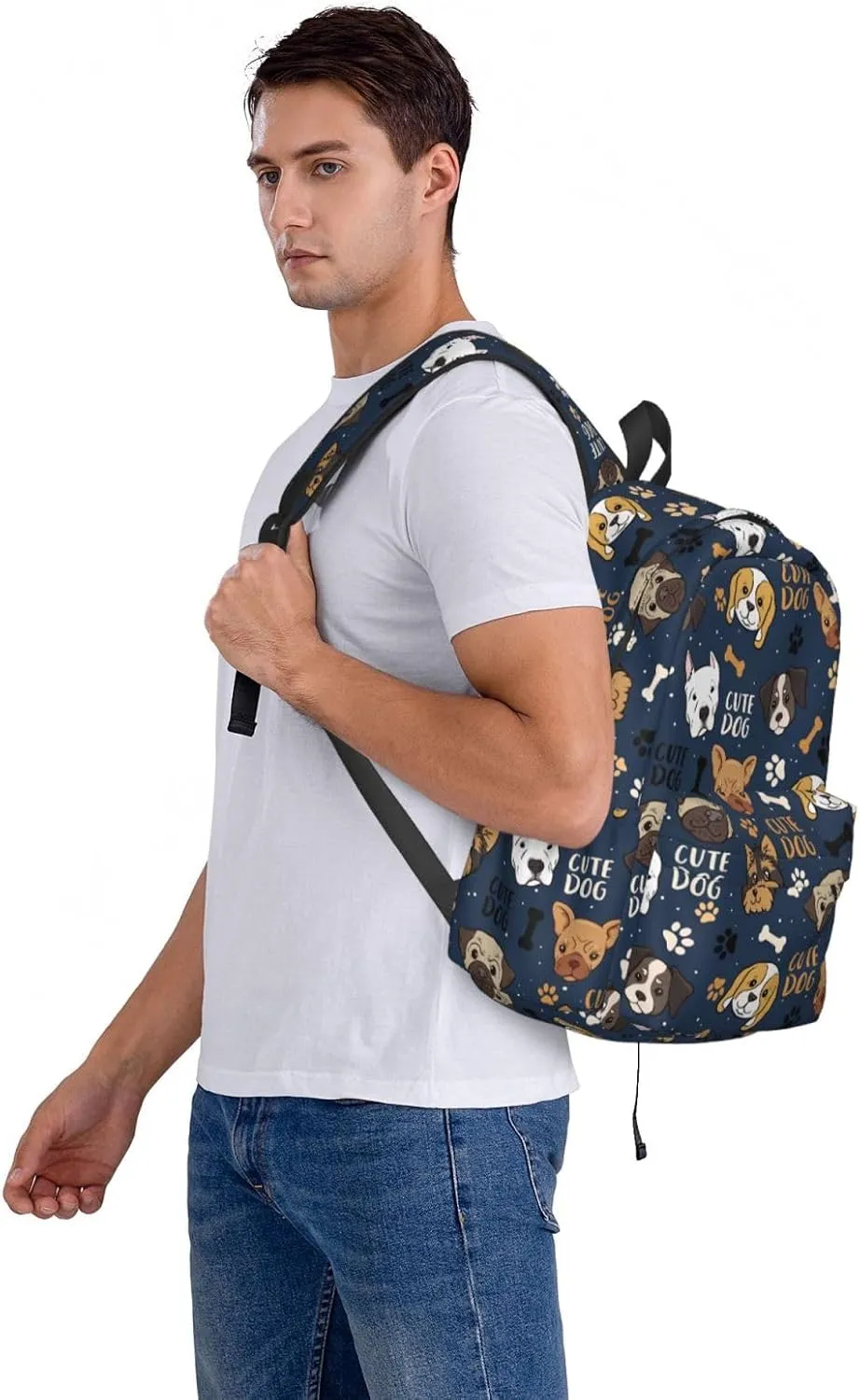 Cute Dogs Backpack for Women 16.9 inch Travel Casual Laptop Backpack Lightweight Waterproof Hiking Daypack