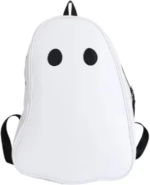 Cute Large Halloween Ghost Daypack Funny Novelty Backpack for Men Women Teen Sling Bag Travel Backpack (White,Large)