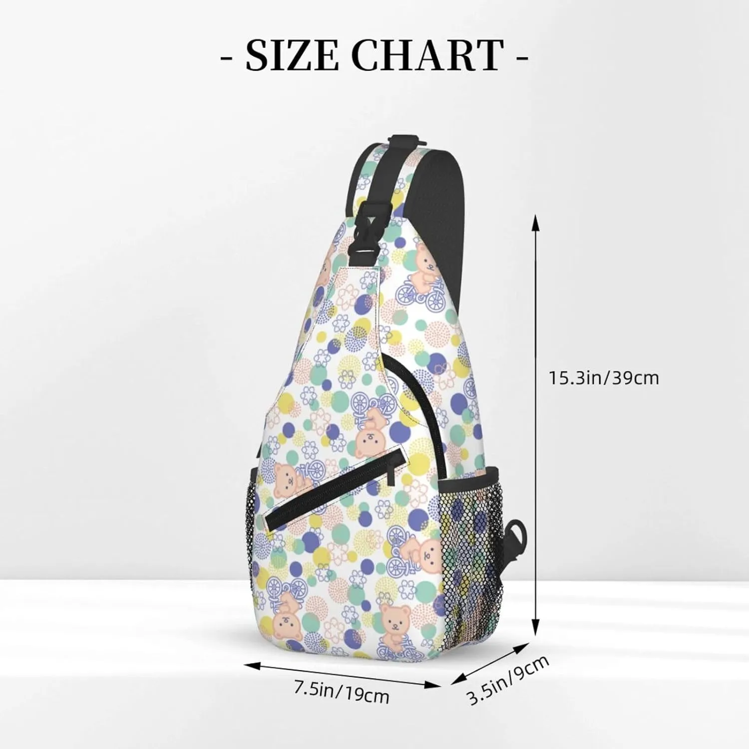 Cute pink bear Chest Bags Crossbody Sling Bag Shoulder Bag Travel Hiking Daypack For Men Women
