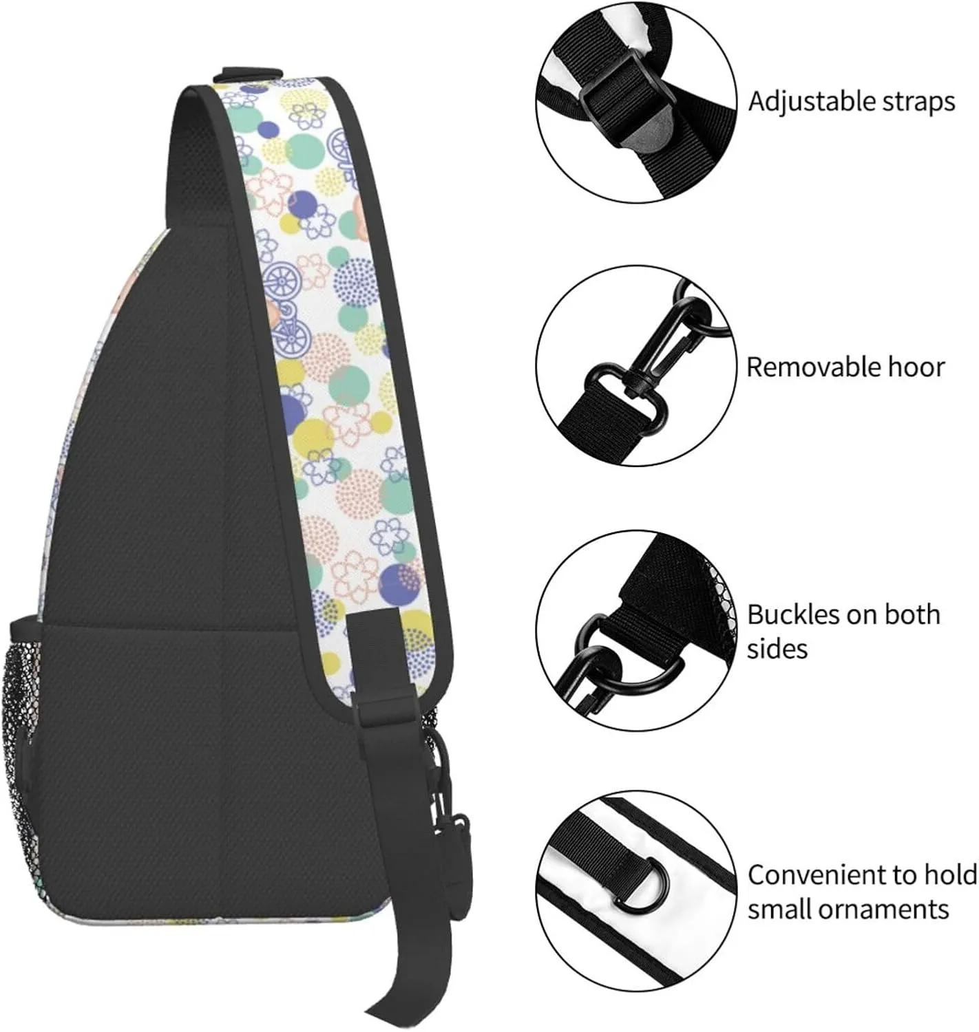 Cute pink bear Chest Bags Crossbody Sling Bag Shoulder Bag Travel Hiking Daypack For Men Women