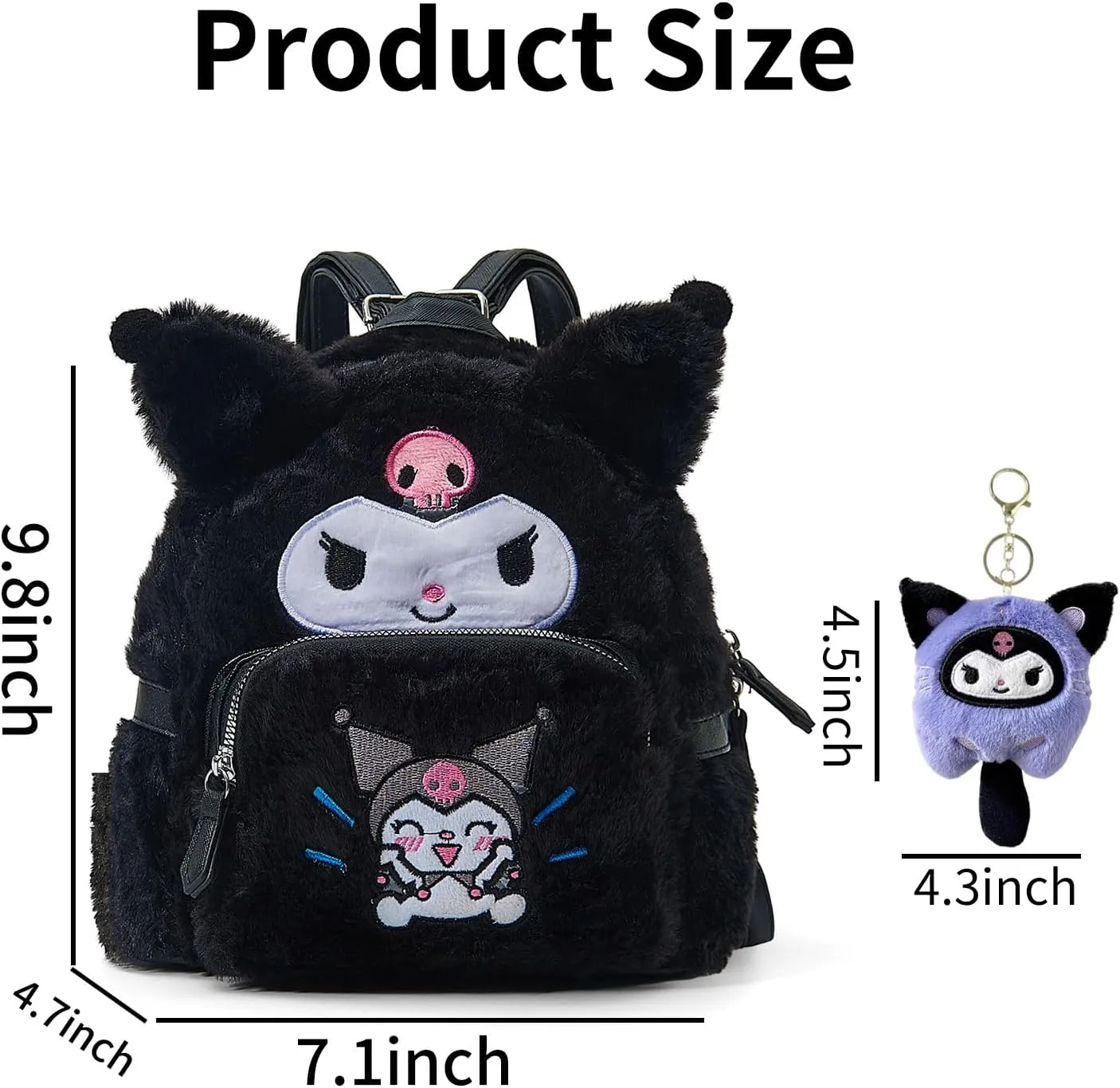Cute Plush Backpack, Mini Cartoon Double Strap Shoulder Bag, Soft Fluffy Casual Backpack for Women, Best Gifts for Her