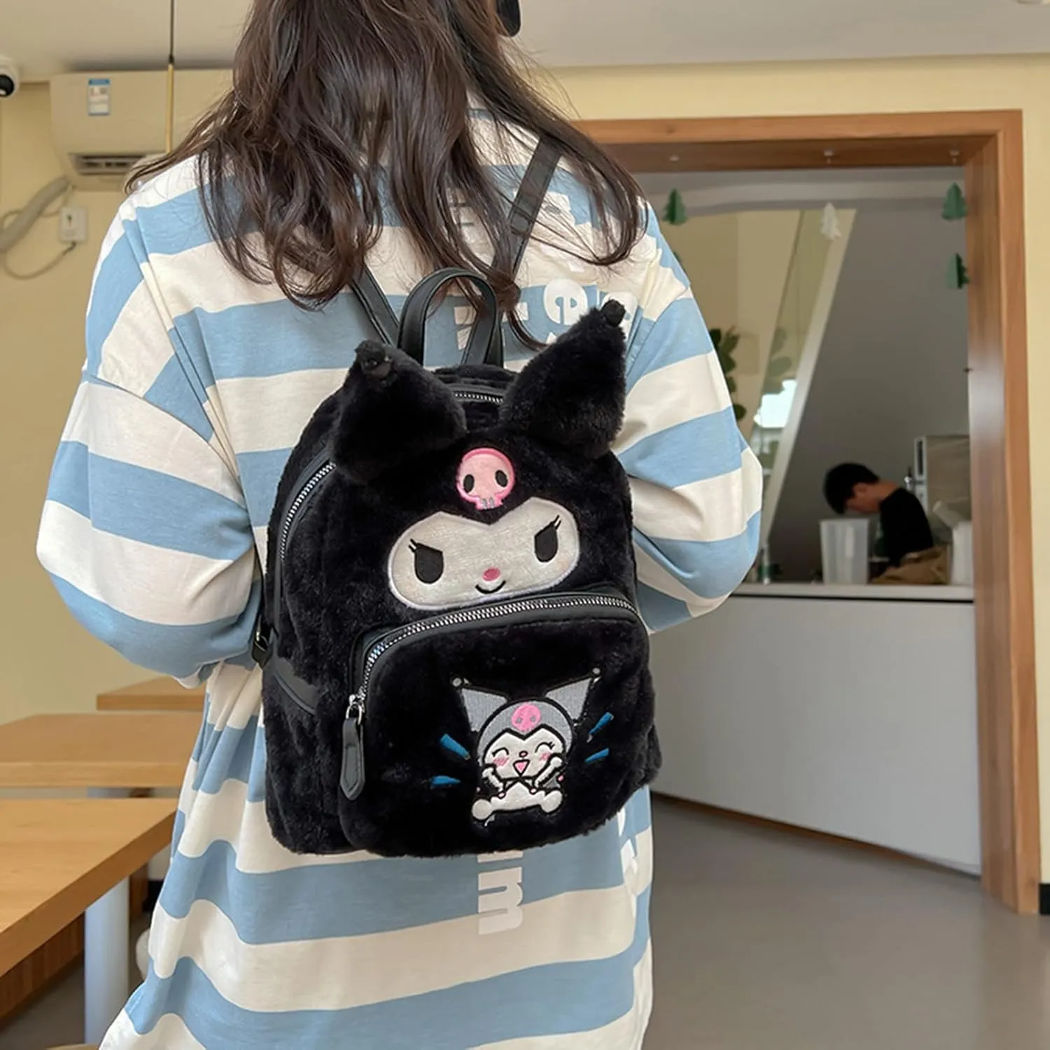 Cute Plush Backpack, Mini Cartoon Double Strap Shoulder Bag, Soft Fluffy Casual Backpack for Women, Best Gifts for Her