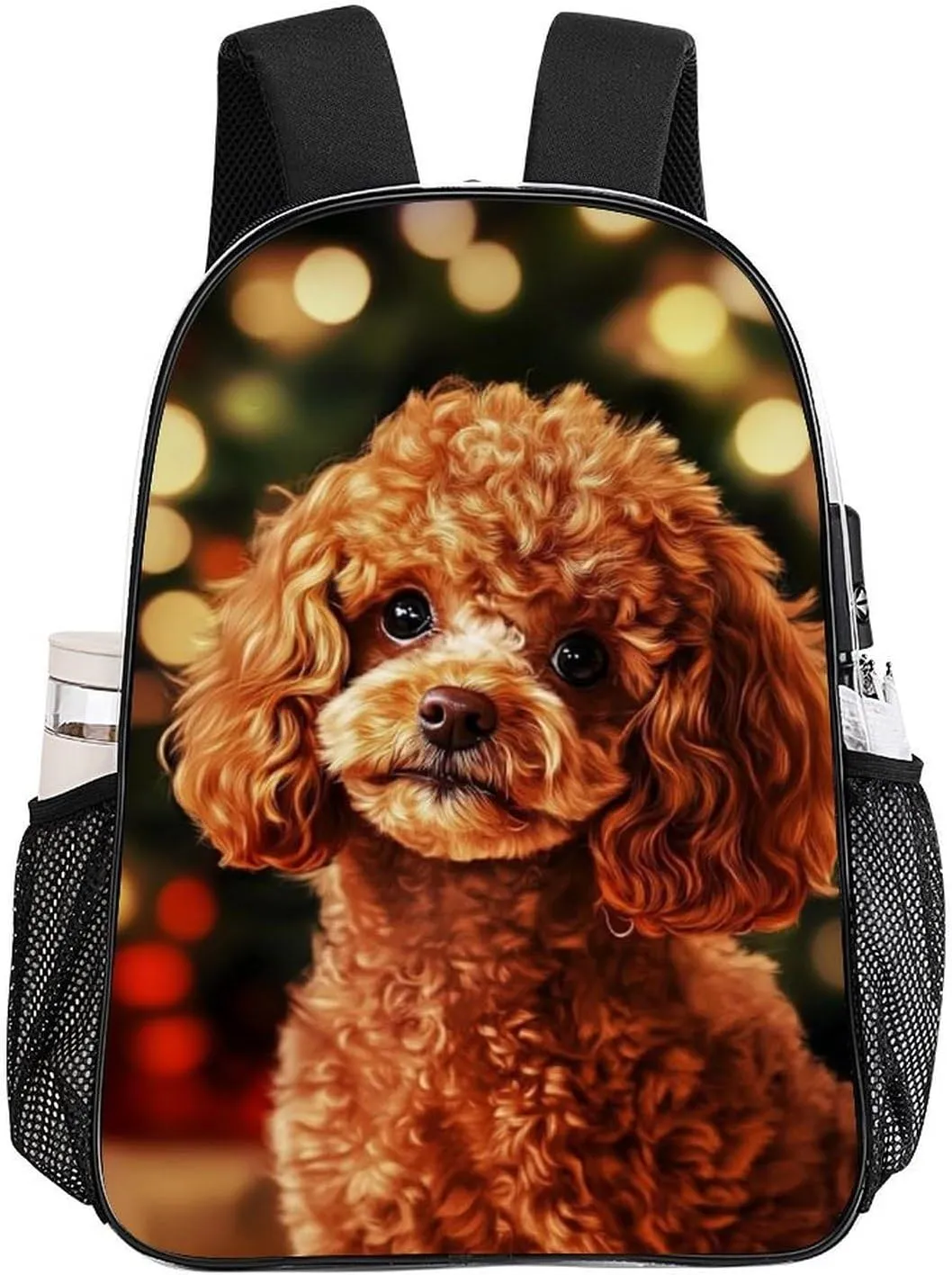 Cute Puppy Poodle Daypack Transparent Anti-Theft Multipurpose Bookbag Big Capacity Gym Outdoor Hiking Backpack With Adjustable Shoulder Straps