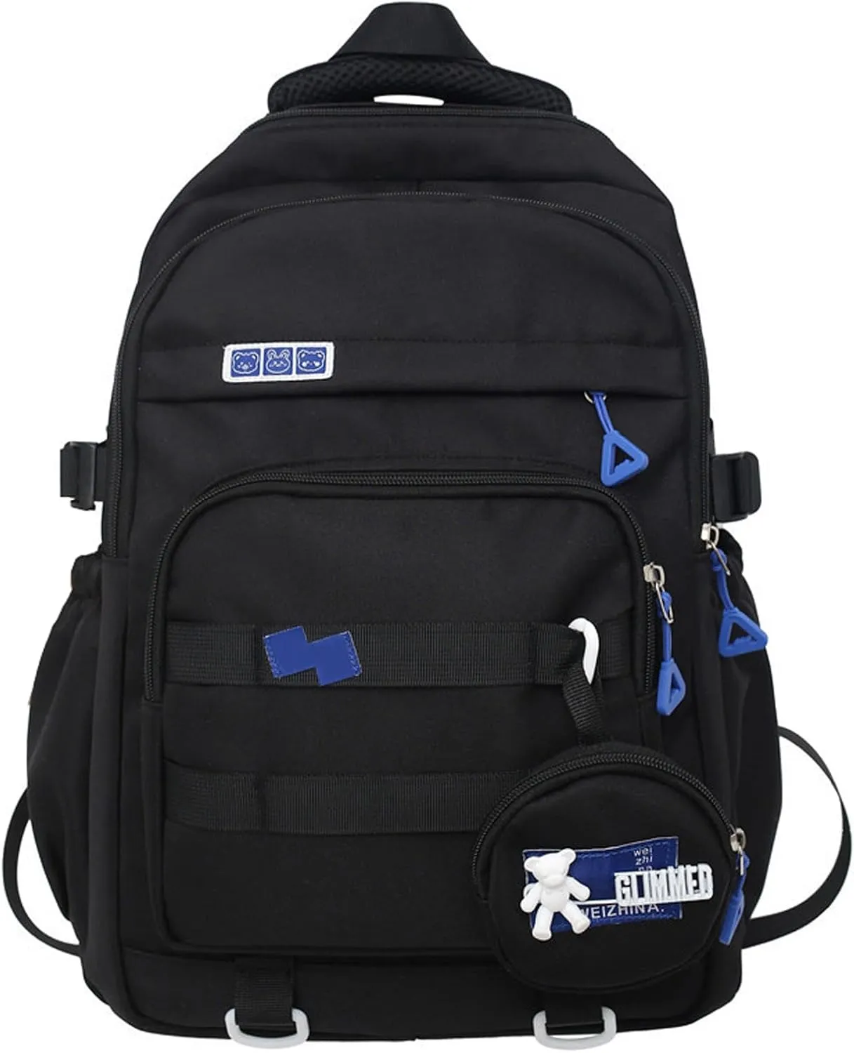 Cute School Backpack for Teen Girls Backpack for School Aesthetic College Backpack for Kids Students Large Travel Laptop Capacity Casual Daypacks Solid Color(Black)