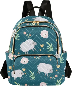 Cute Sheep Mini Backpack for Women, Travel Backpack Purse Daypack Shoulder Bag for Ladies