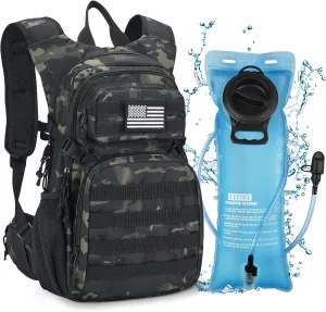 CVLIFE Tactical Hydration Pack 3L - Lightweight Water Bag With Bladder for Men Women, Heavy Duty Molle Backpack for Hiking, Cycling, Running, Hunting