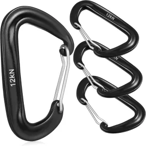 D Ring Carabiner Snap Hooks 4 Pack Heavy Duty Large Carabiner Keychain for Tents Climbing Hiking Made of Sturdy Stainless Steel