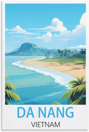 Da Nang Vietnam Vintage Travel Poster 20x30inch(50x75cm) Canvas Art Poster And Wall Art Picture Print Bedroom Decor