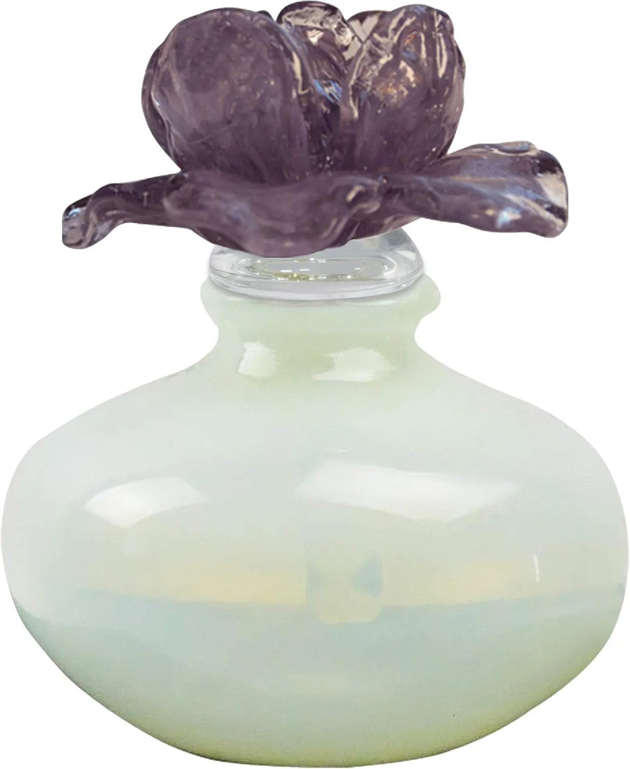 Dale Tiffany AV15155 Rose Hand Blown Art Glass Perfume Bottle, Purple