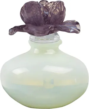 Dale Tiffany AV15155 Rose Hand Blown Art Glass Perfume Bottle, Purple