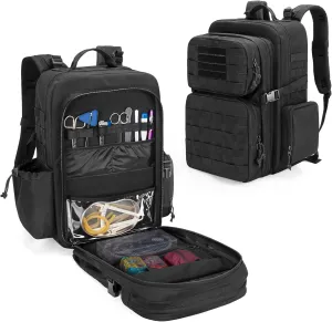 Damero First Aid Trauma Backpack, Molle Assault Pack Tactical Backpack Medical Backpack for Hiking, Trekking Hunting Camping, Black (BAG ONLY)