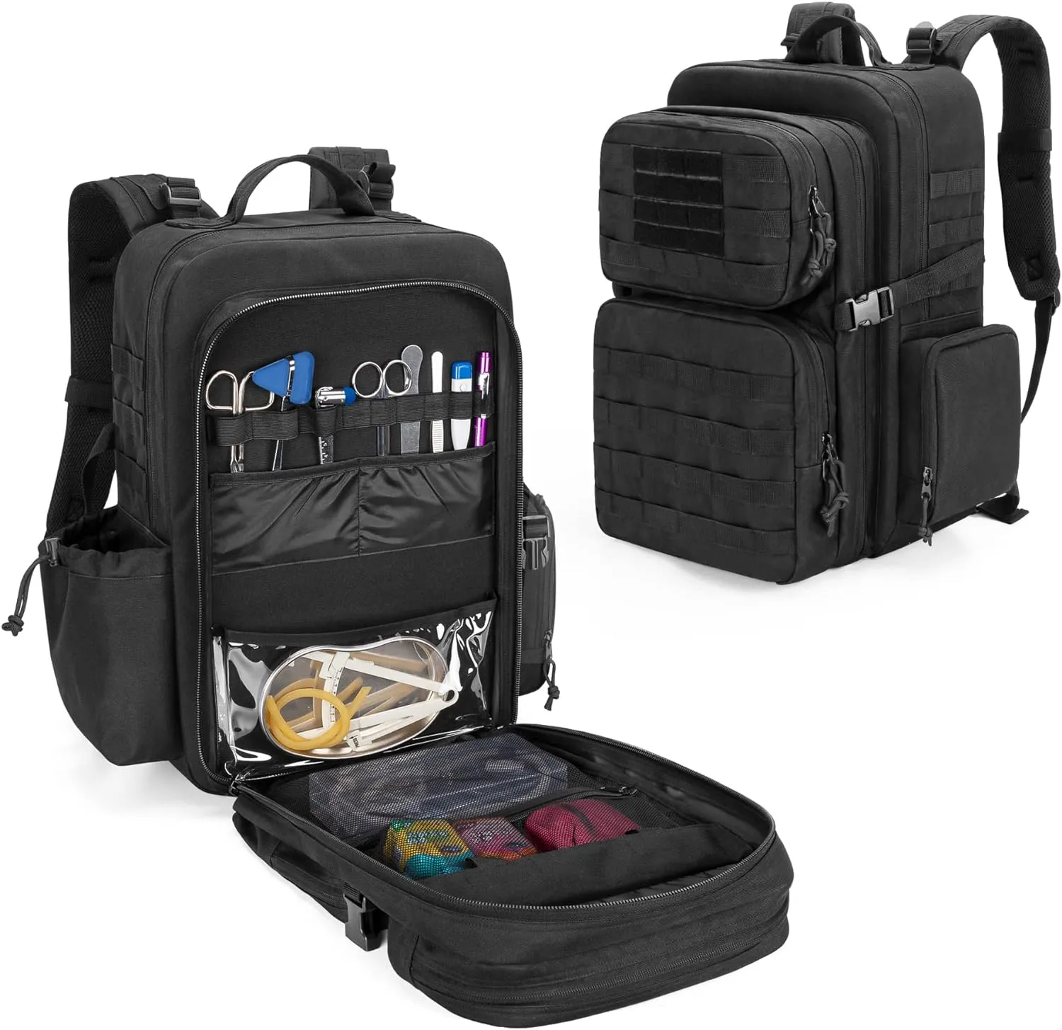 Damero First Aid Trauma Backpack, Molle Assault Pack Tactical Backpack Medical Backpack for Hiking, Trekking Hunting Camping, Black (BAG ONLY)