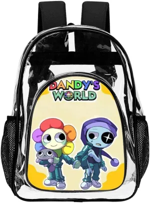 Dandys World Transparent Backpack With Front Pocket Large Capacity Laptop Backpack For Unisex