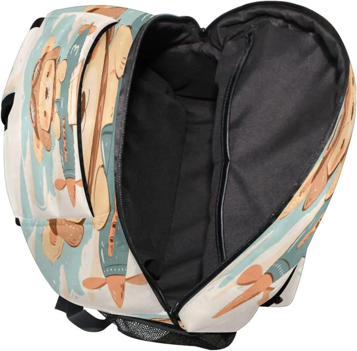 Day Backpack for Women Men Waterproof Laptop Bag with Chest Strap for Business Work College Travel Trip A Cute Teddy Bear Sitting in Window Of An Airplane