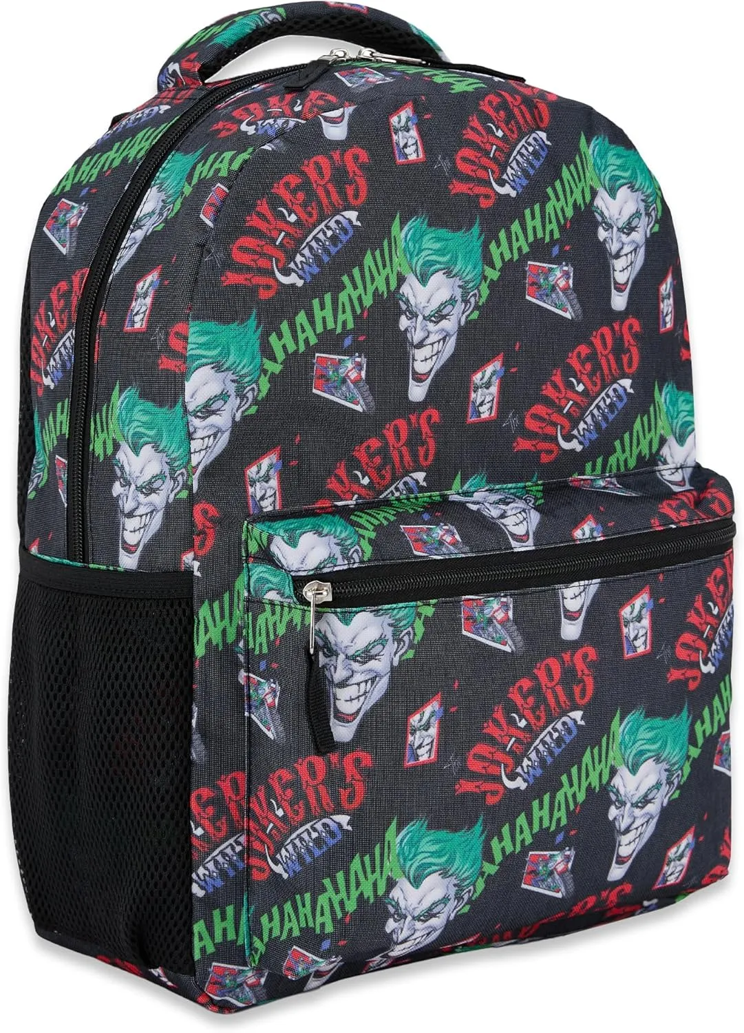 DC Comics Kids Joker Backpack - Batman, Superman, The Joker Bookbag for Boys Girls Toddlers and Adults - Laptop and Lunchbox Compatible School Bag (Joker Black)