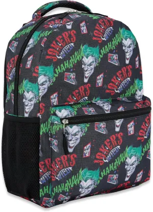 DC Comics Kids Joker Backpack - Batman, Superman, The Joker Bookbag for Boys Girls Toddlers and Adults - Laptop and Lunchbox Compatible School Bag (Joker Black)